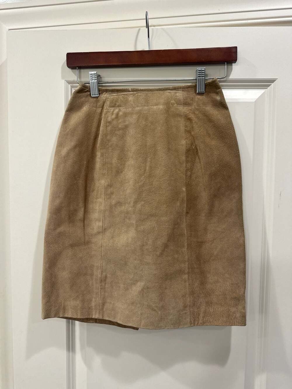 Vintage Wilsons Leather Tan Suede Pencil Skirt Size 4